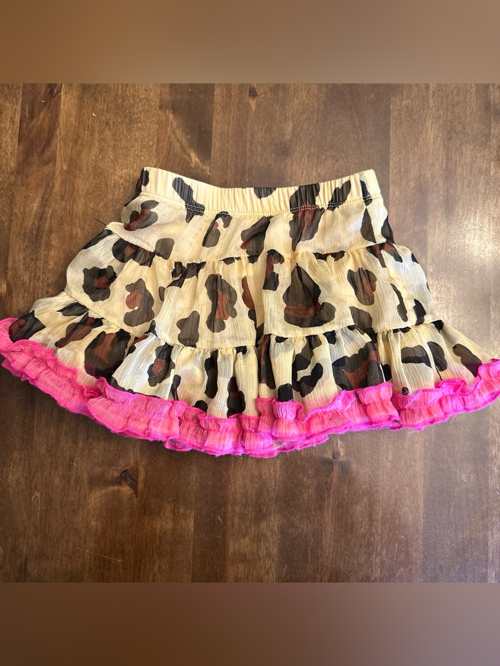 Harajuku Mini For Target Leopard Animal Print Toddler Skirt Pink Ruffle Size 2T